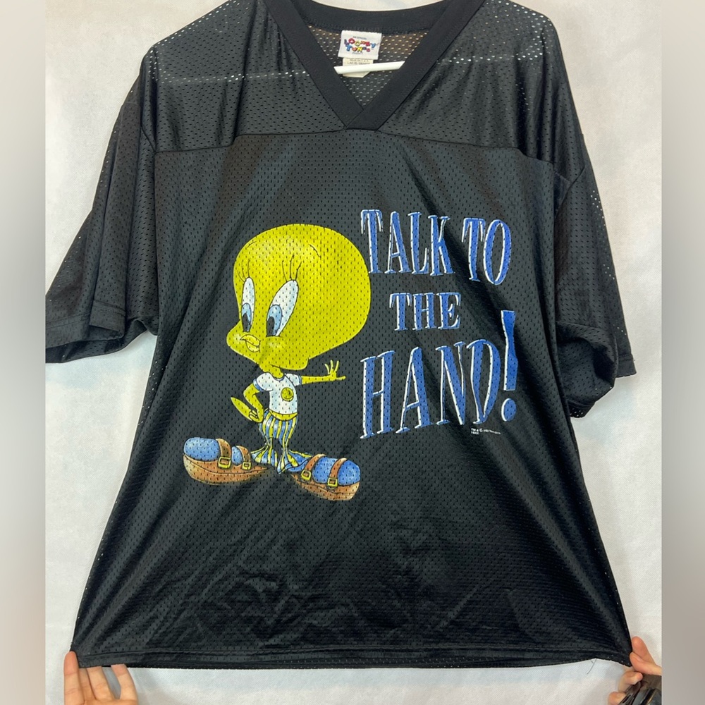 Vintage Tweety 96 97 Talk To The Hand Looney Tunes Jersey Large